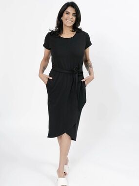 SMASH + TESS Rebecca Wrap Dress in Midnight Black BNWT